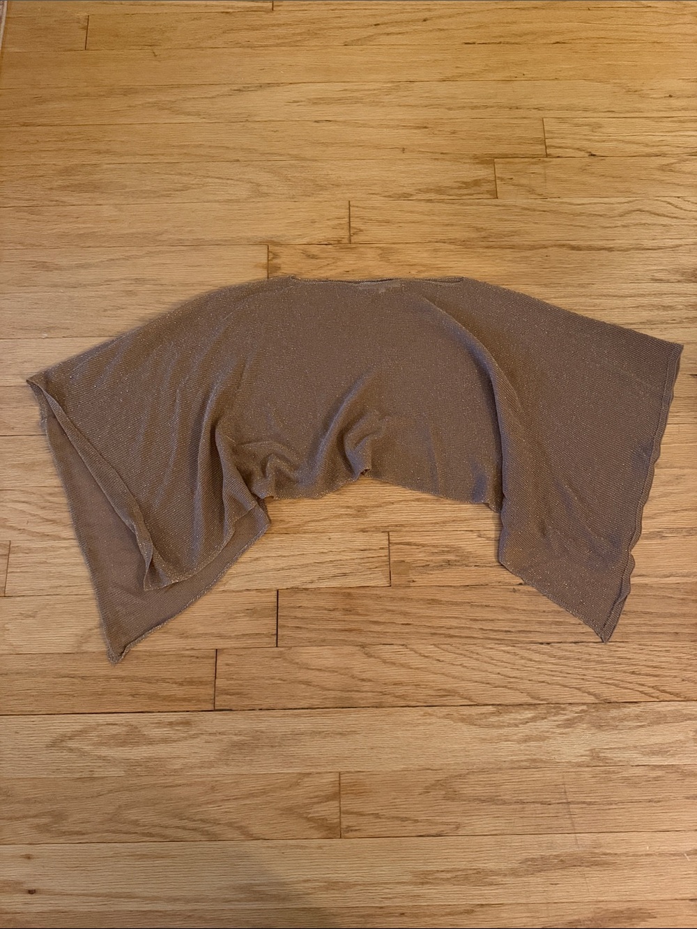 NWOT Women's Semi-sheer Knit poncho in Brown/Gold